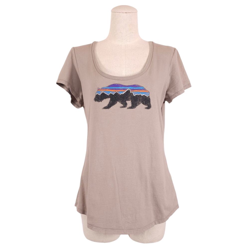 Patagonia Fitz Roy Bear Shirt Putty Gray Sz Medium